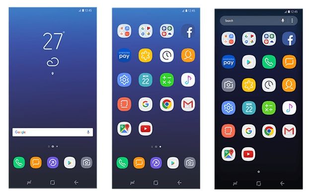 Galaxy S8 interfejs