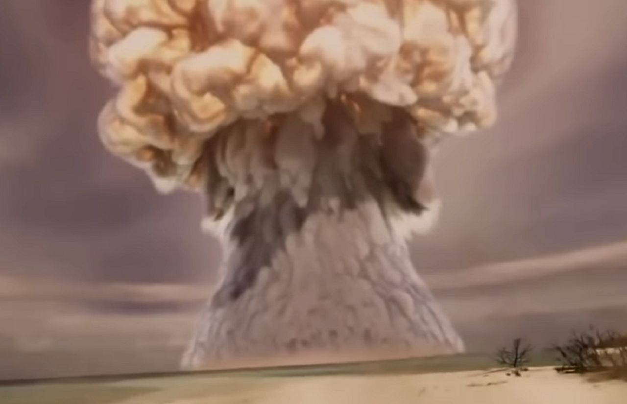 Nuclear explosion simulation.