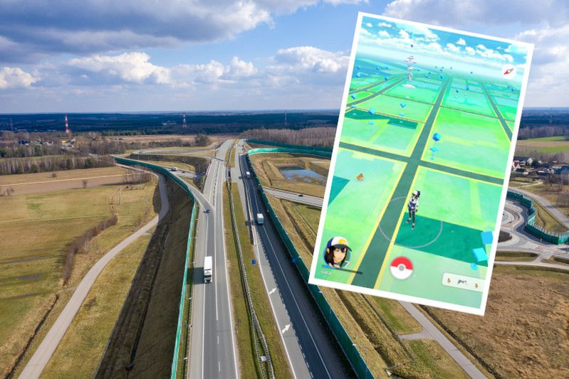 Łapał z synem pokemony na A4, na pasie obok pojawił się konkurent. Interweniowała policja