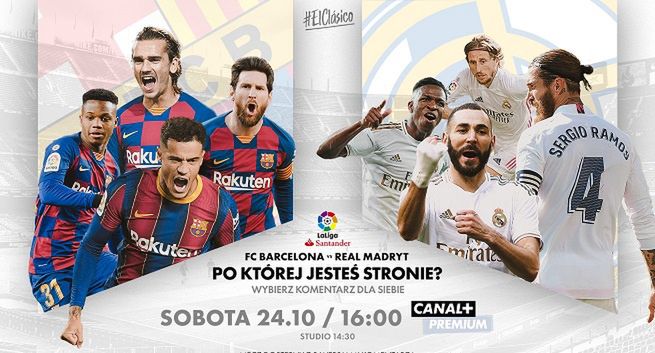 Mecz FC Barcelona-Real Madryt w Canal+ z trzema wersjami komentarza