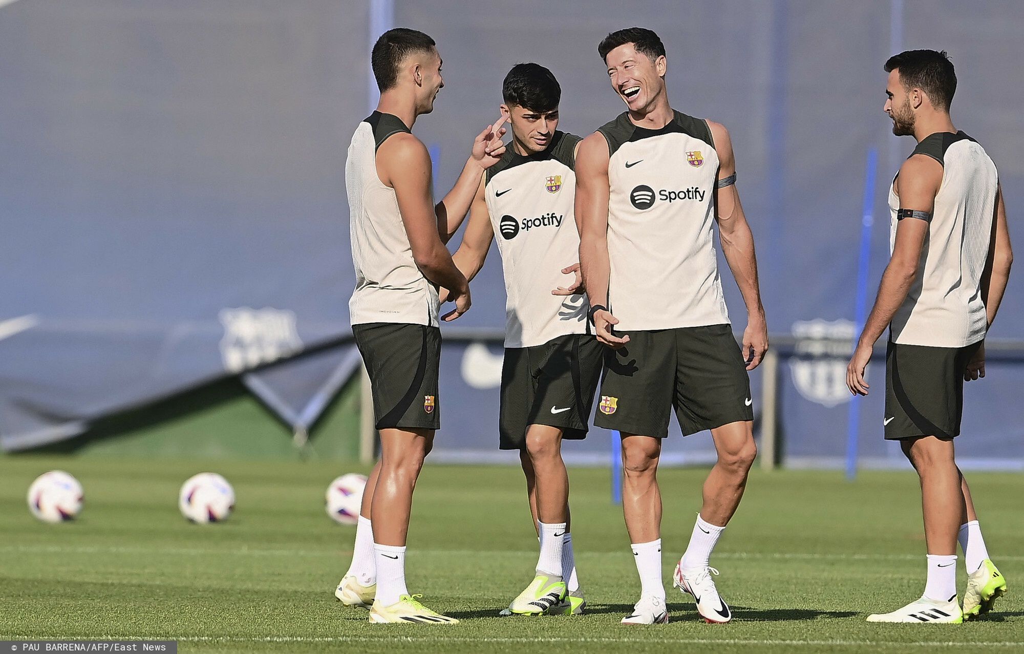 Robert Lewandowski na treningu
