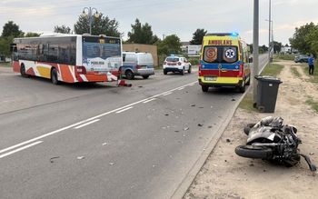Gorzów: Wypadek na Żwirowej. Autobus MZK zderzył się z motocyklistą