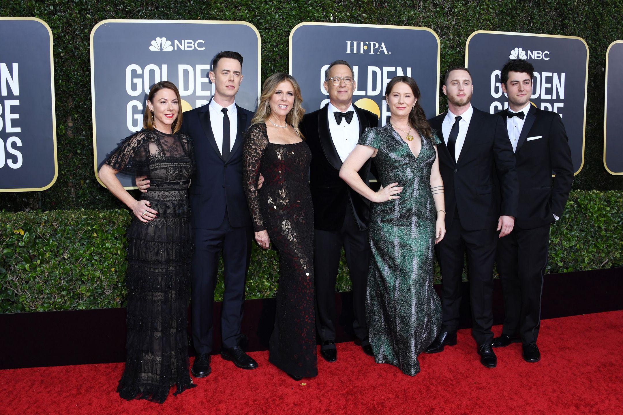77th Annual Golden Globe Awards - ArrivalsBEVERLY HILLS, CALIFORNIA - JANUARY 05: (L-R) Samantha Bryant, Colin Hanks, Rita Wilson, Tom Hanks, Elizabeth Ann Hanks, Chet Hanks, and Truman Theodore Hanks attend the 77th Annual Golden Globe Awards at The Beverly Hilton Hotel on January 05, 2020 in Beverly Hills, California. (Photo by Jon Kopaloff/Getty Images)Jon Kopaloff