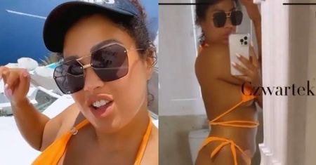 Patricia Kazadi pozuje w mandarynkowym bikini: "Robię to DLA WAS" (ZDJĘCIA)