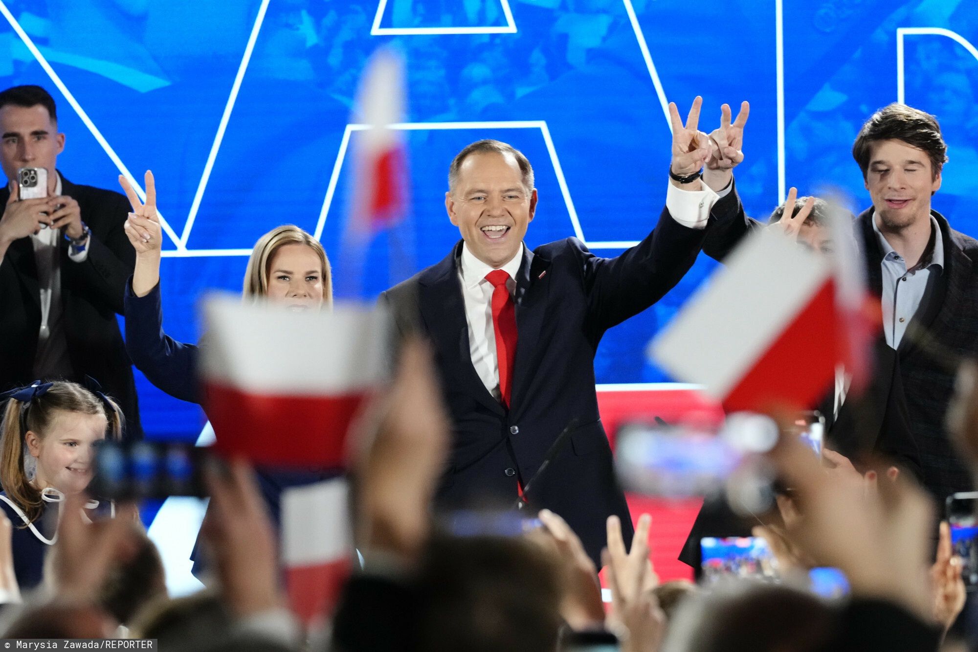 Wieczór wyborczy Karola Nawrockiego 