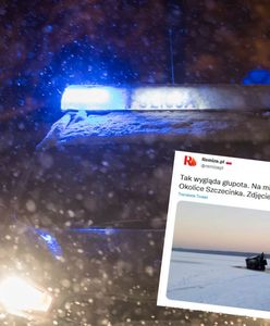 Wjechali samochodem na jezioro Wielimie. Załamał się lód