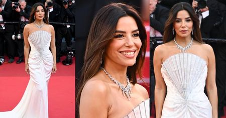 Zjawiskowa Eva Longoria w sukni przypominającej muszlę posyła uśmiechy w Cannes (ZDJĘCIA)