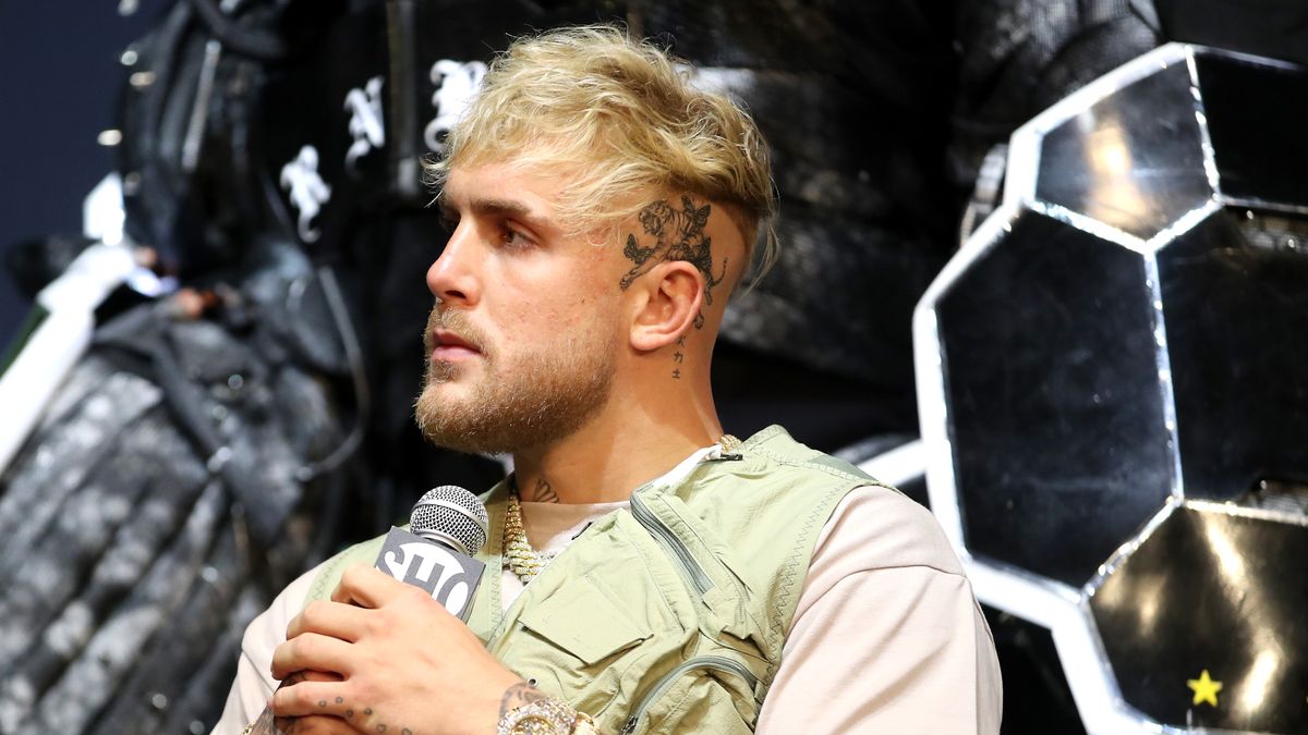 LOS ANGELES, CALIFORNIA - JULY 13: Jake Paul looks on during a press conference before his cruiserweight fight against Tyron Woodley at The Novo by Microsoft at L.A. Live on July 13, 2021 in Los Angeles, California. (Photo by Katelyn Mulcahy/Getty Images)