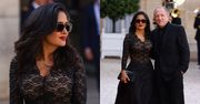 Salma Hayek bryluje wśród pierwszych dam w zmysłowej koronce. Idealna suknia na uroczystą kolację w Pałacu Elizejskim? (ZDJĘCIA)