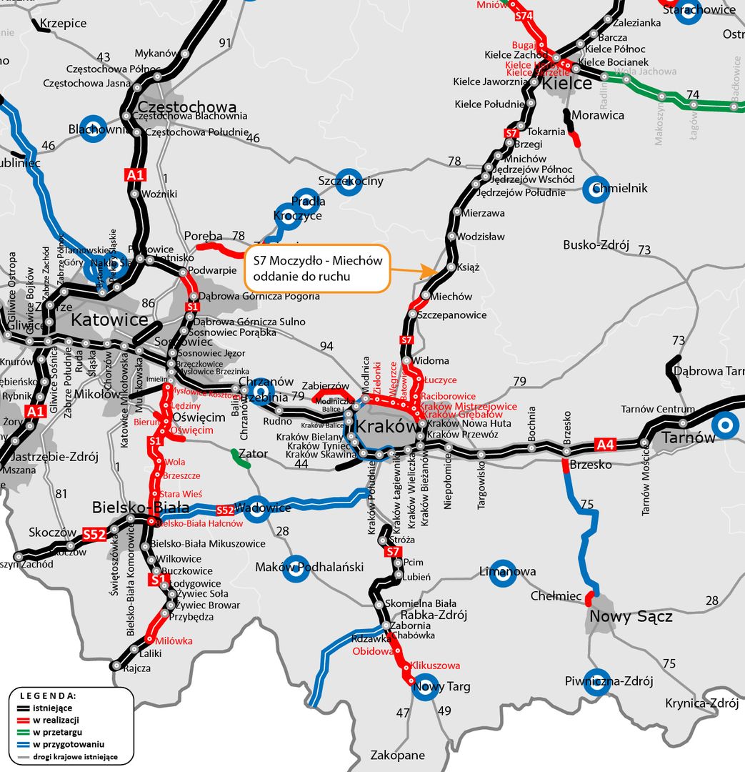 S7 Moczydło - Miechów - oddanie do ruchu - wrzesień 2023 r.