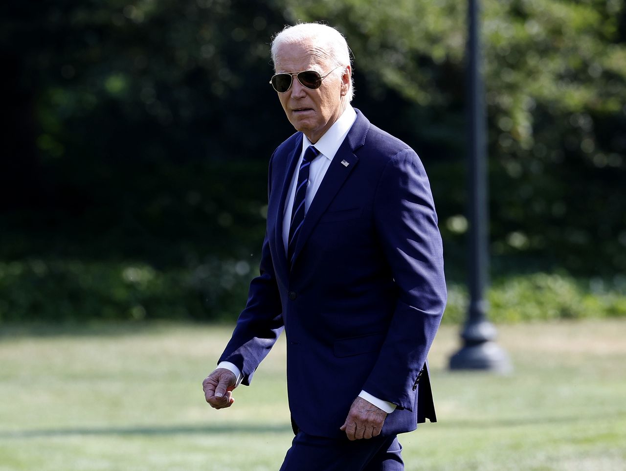 President Joe Biden en route to Las Vegas on July 15, 2024