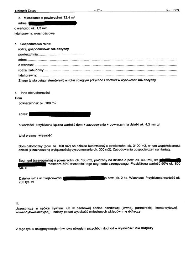 Oświadczenie majątkowe Mateusza Morawieckiego.