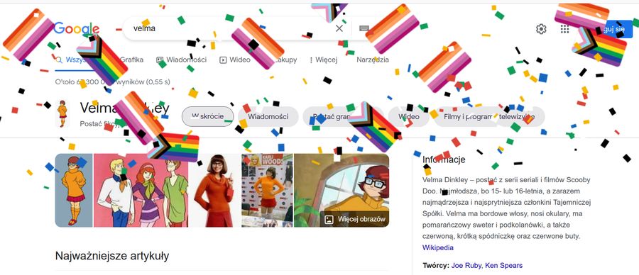Velma google flagi LGBTQ+