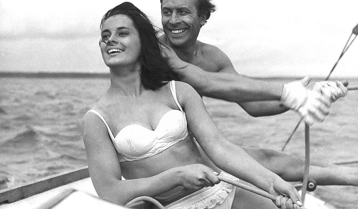 Jolanta Umecka i Leon Niemczyk w "Nożu w wodzie"