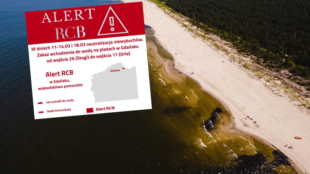 W Gdańsku nie należy wchodzić do wody między 11 a 14 marca br.