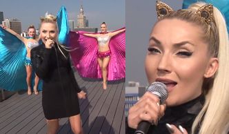 Cleo z uszami kota śpiewa na dachu "Dzień Dobry TVN"!