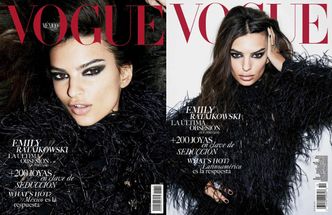 Groźna Emily Ratajkowski rozchyla wargi na okładce "Vogue'a"