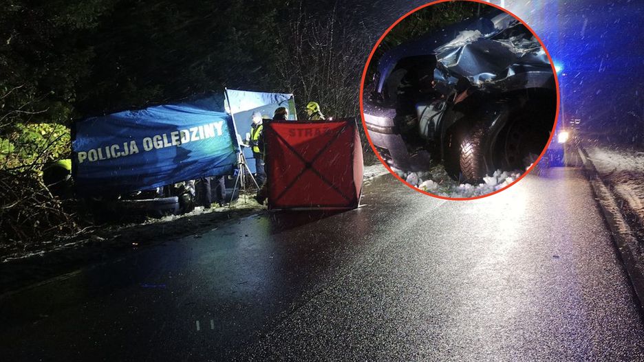 Wypadek na drodze pomiędzy miejscowością Gąski i 