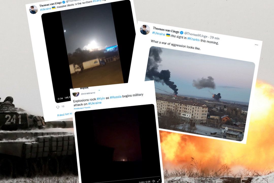 Atak na Ukrainę. Przerażające nagrania (Twitter)
