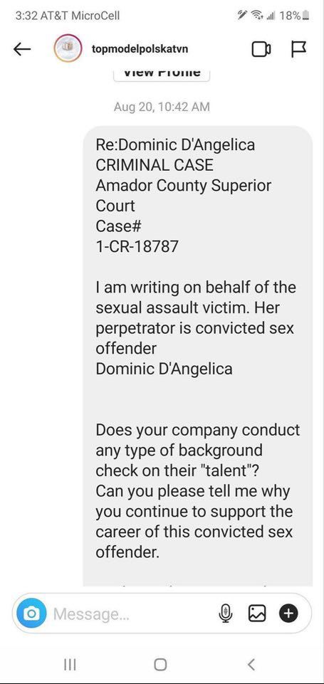 Dominic D'Angelica w rejestrze przestępców seksualnych. Fundacja komentuje