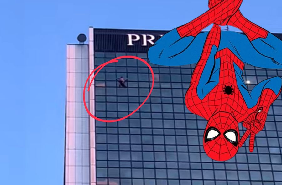 Spiderman w Warszawie? Mężczyzna wszedł na 140-metrowy wieżowiec