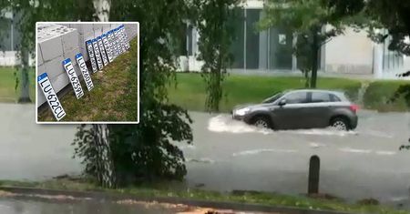 Ulewa w Lublinie. Kierowcy zgubili tablice rejestracyjne na ul. Morwowej [WIDEO]