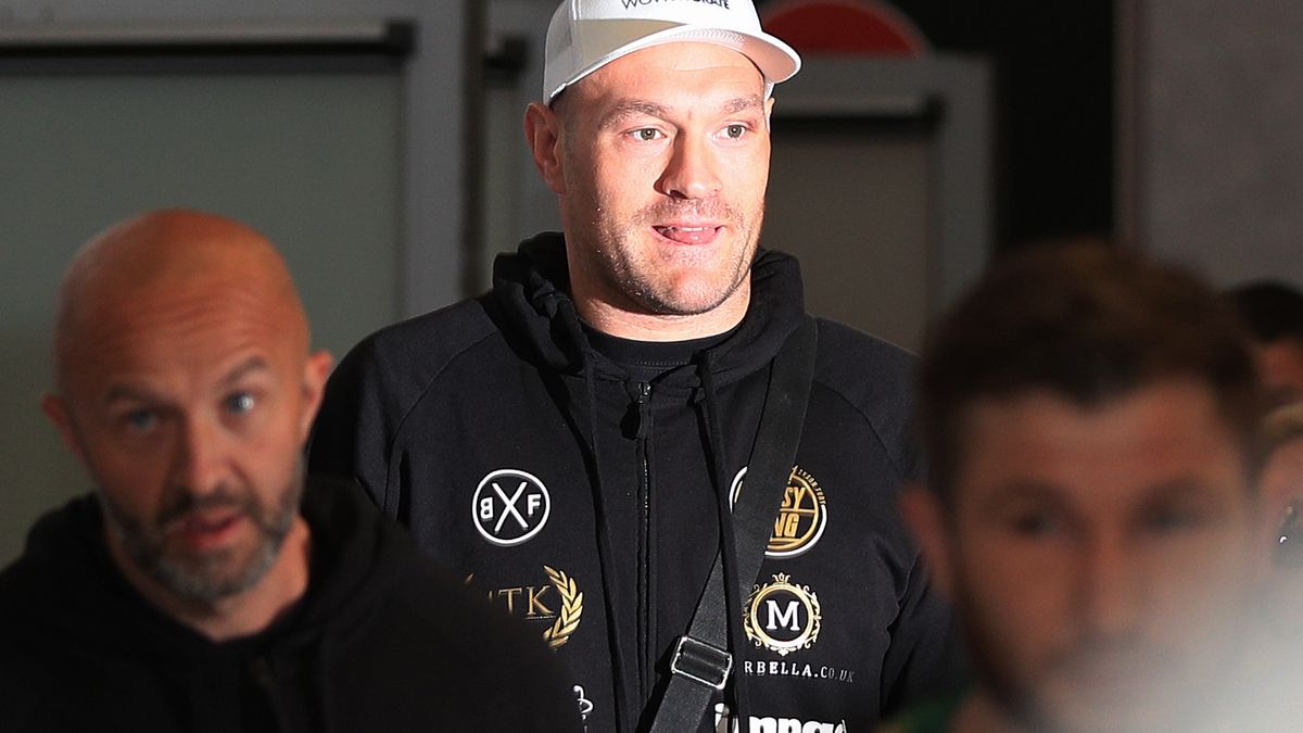 Tyson Fury at Manchester Airport. (Photo by Peter Byrne/PA Images via Getty Images)