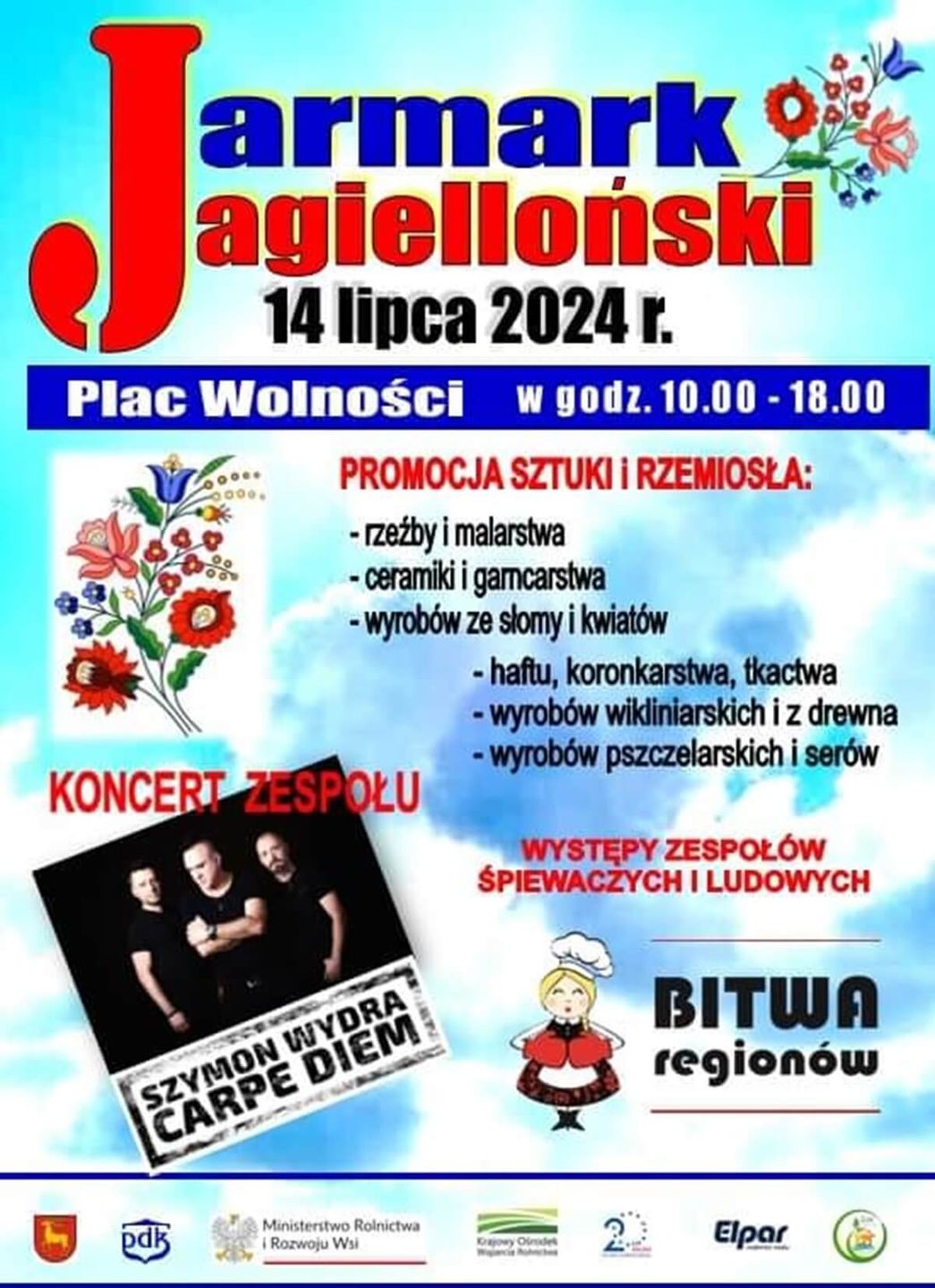 Jarmark Jagielloński w Parczewie 2024 - program, plakat