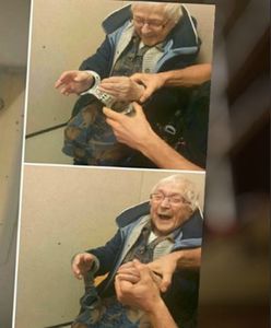 Ta 100-latka miała nietypowe marzenie. Policjanci pomogli je spełnić