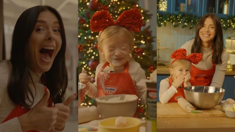 Klaudia Halejcio wkręciła córkę do świątecznej reklamy