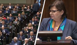 Leszczyna przemawiała. Nagle krzyki ze strony PiS