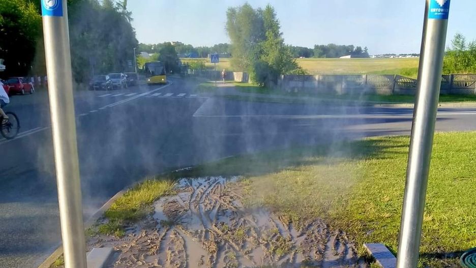 Kurtyna wodna w Dolinie Trzech Stawów w Katowicach