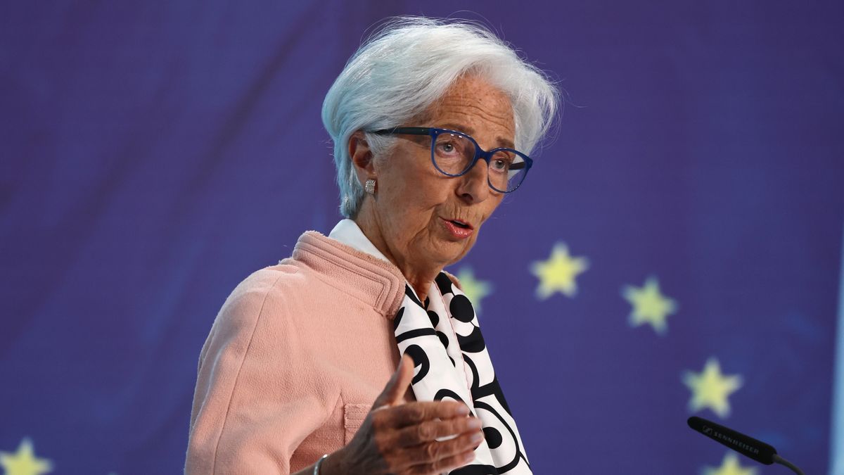 Christine Lagarde, president of the European Central Bank (ECB), at a rates decision news conference in Frankfurt, Germany, on Thursday, April 17, 2025. The European Central Bank lowered interest rates for the seventh time since last June. Photographer: Liesa Johannssen/Bloomberg via Getty Images
Bloomberg
ecb, bank, european central bank, ecb, frankfurt, european, news, industries, rates, business news, emea, key rates news, conference, e.u., eu, press, news conference, presser, central, corporate finance, euro members, macro economics, economic news, finance, financial, german, interest