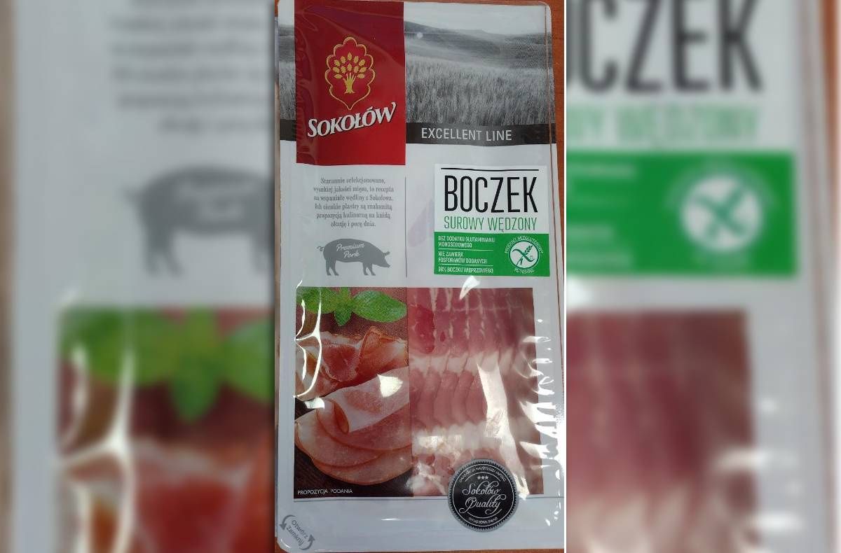 Sokołów - Boczek surowy wędzony w plastrach, 100 g