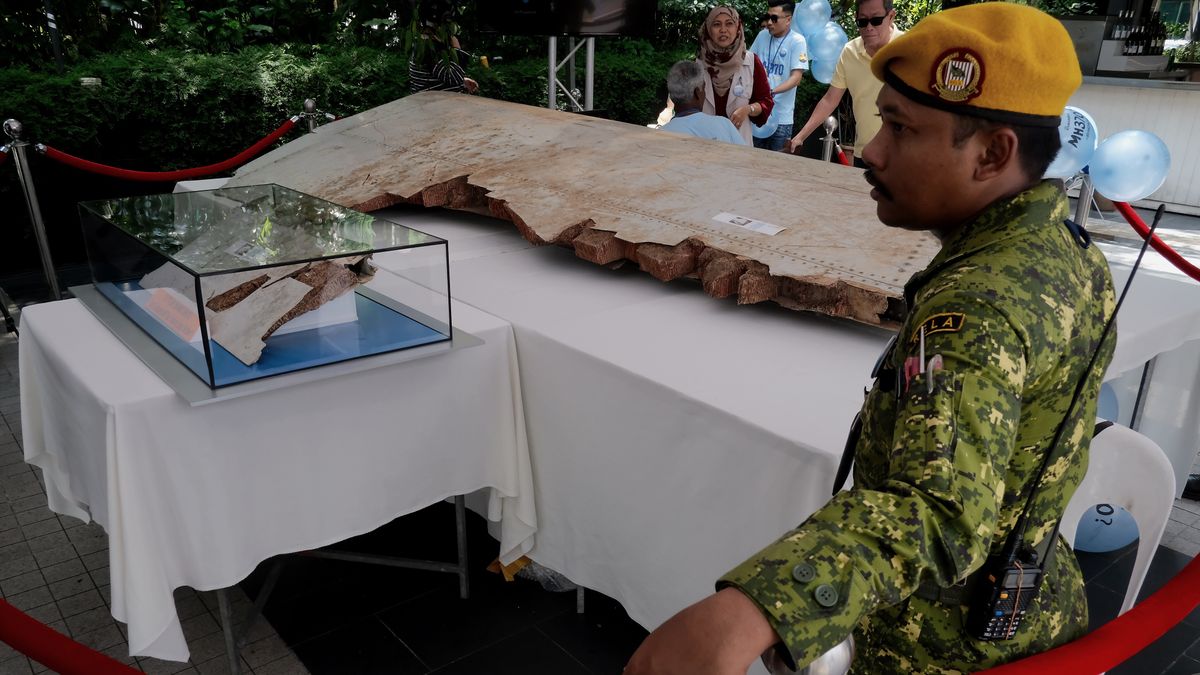 Szczątki skrzydła samolotu Malaysia Airlines 