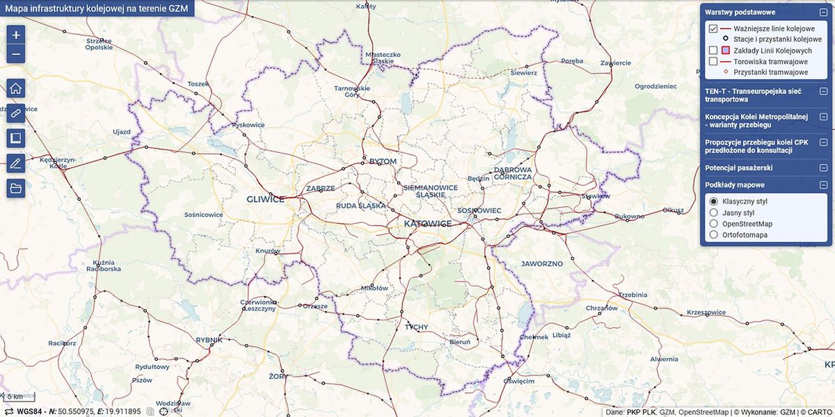 Dzięki specjalnej mapie można poznać sieć połączeń kolejowych.