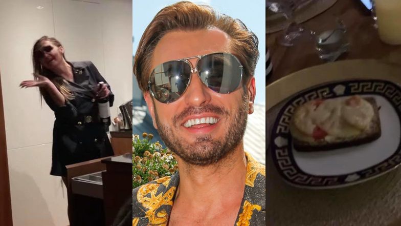 Rafał Grabias pałaszuje kanapeczki z "księżniczką"