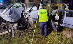 Koszmarny wypadek na Pomorzu. Z auta niewiele zostało