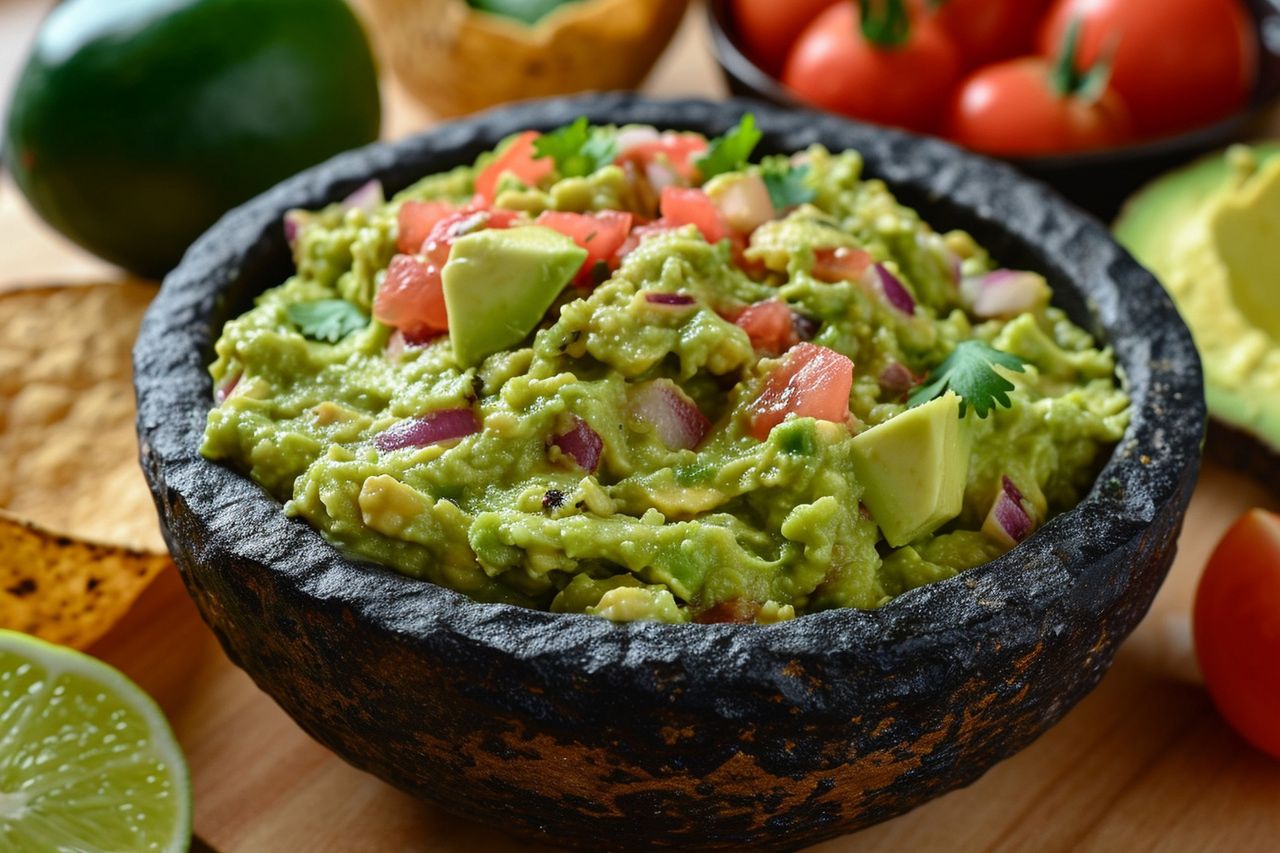 Guacomole warto jeść ze świeżymi warzywami.