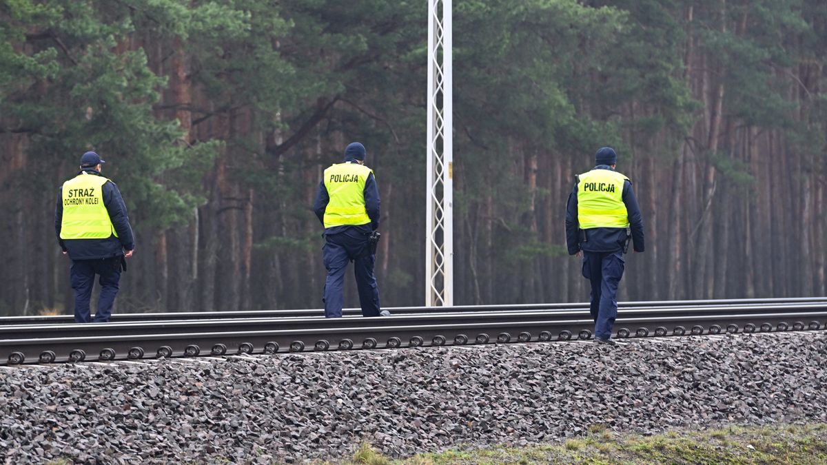 Puławy, 17.11.2025. Prace naprawcze przy sieci trakcyjnej pomiędzy stacjami Puławy-Azoty i Puławy Chemia, 17 bm. W niedzielę 16 bm. wieczorem doszło w tym miejscu do nagłego zatrzymania osobowego pociągu relacji Świnoujście-Rzeszów, którym podróżowało 475 pasażerów. W jednym z wagonów doszło do wybicia szyb, najprawdopodobniej przez uszkodzoną linię trakcji. Dalej na północ na tej samej linii kolejowej nr 7, w okolicach stacji Mika, doszło do aktu sabotażu - został wysadzony fragment torów. (aldg) PAP/Wojtek Jargiło