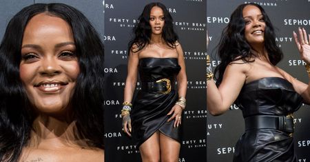 Dorodna Rihanna w ciasnej sukience za 12 tysięcy