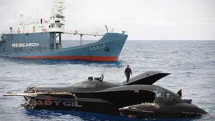Wielorybnicy vs Sea Shepherd - trimaran uszkodzony! (wideo) 1