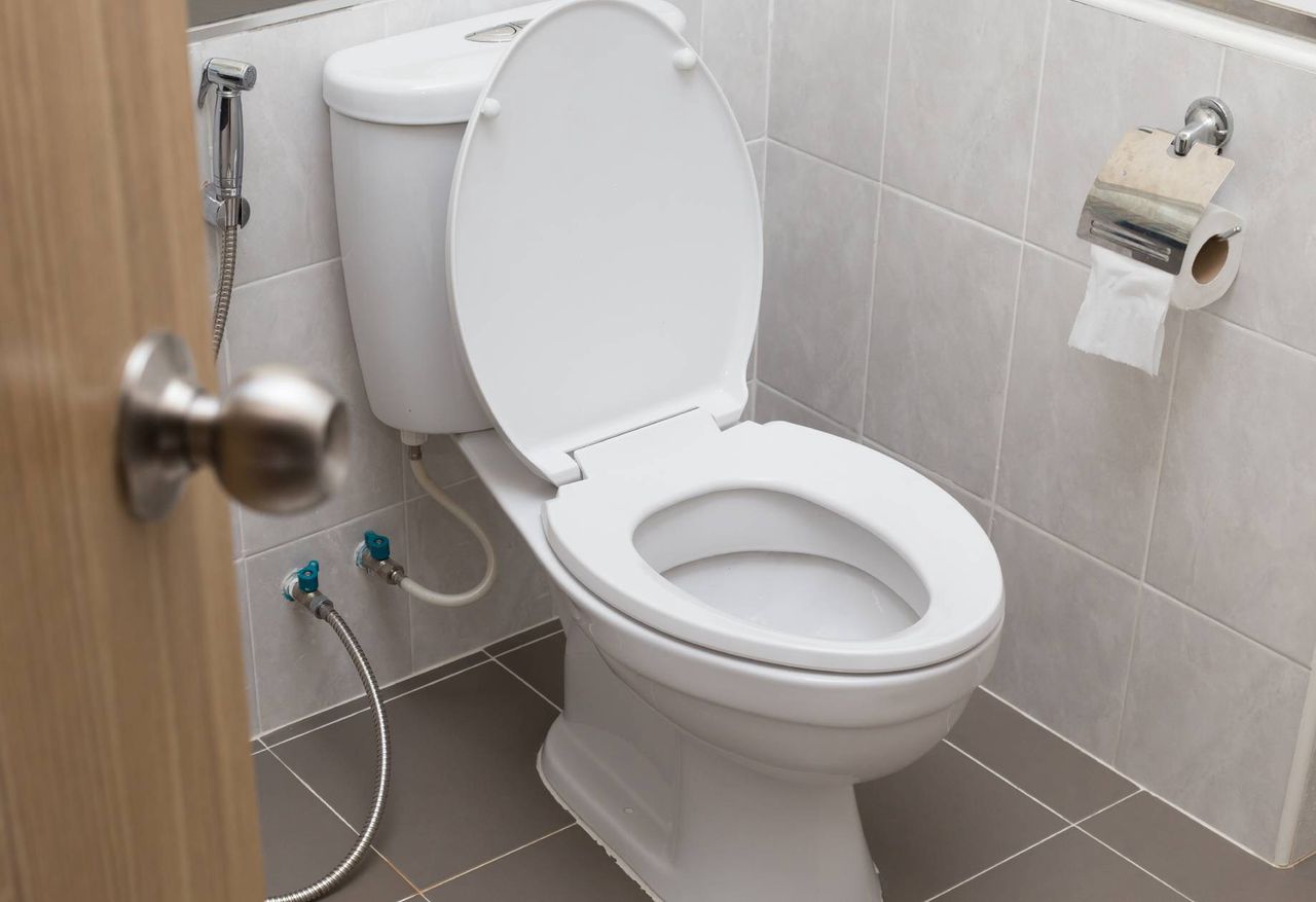 How to safely flush the toilet?