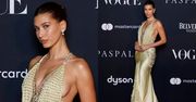 Hailey Bieber i jej DEKOLT DO PĘPKA błyszczą na imprezie "Vogue’a" (FOTO)