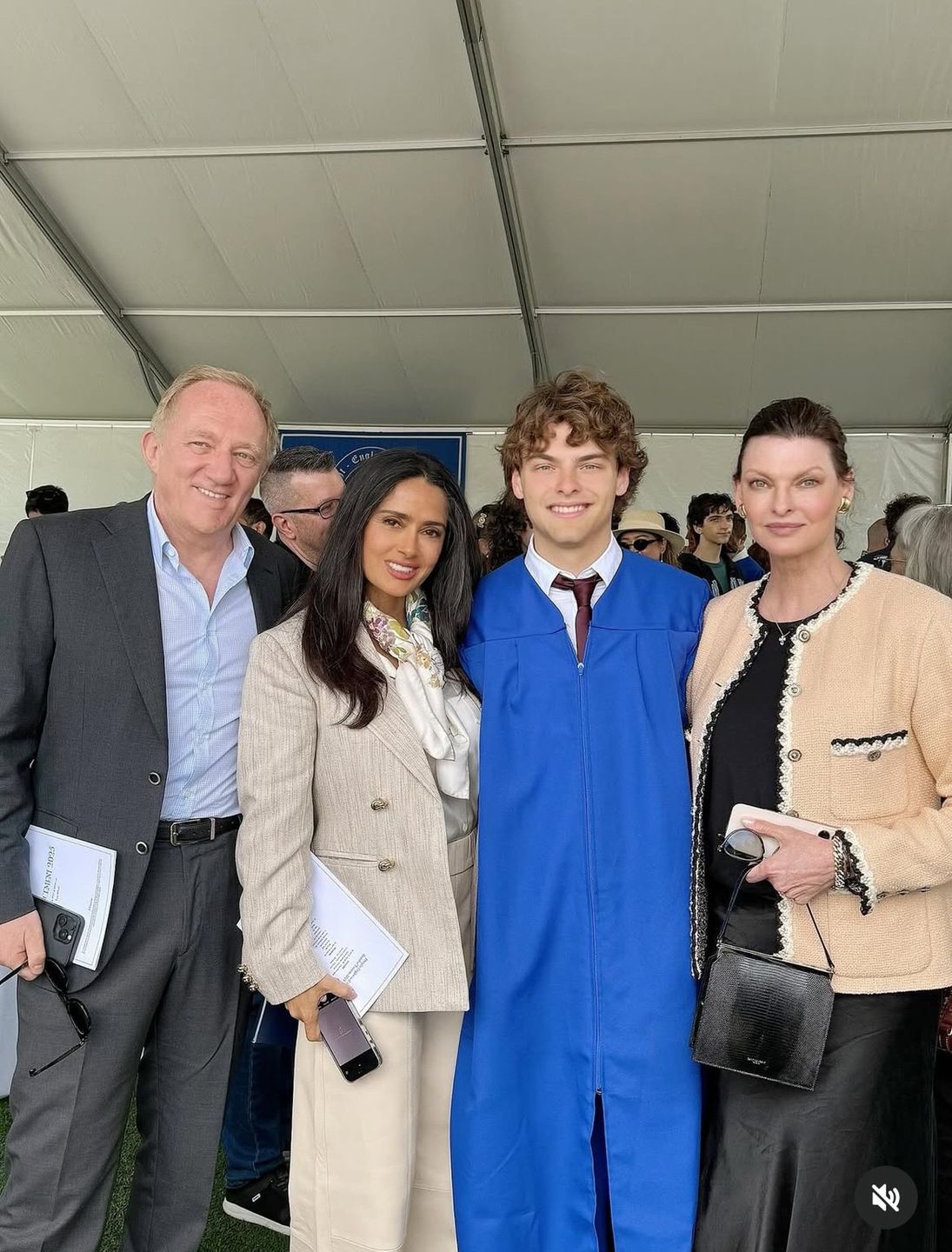 Linda Evangelista, Francis-Henri Pinault, Salma Hayek i Augustin