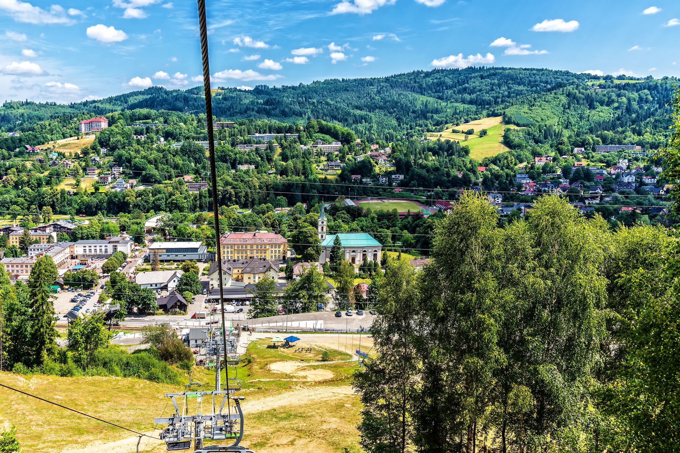 Ośrodek Skolnity z widokiem na centrum Wisły