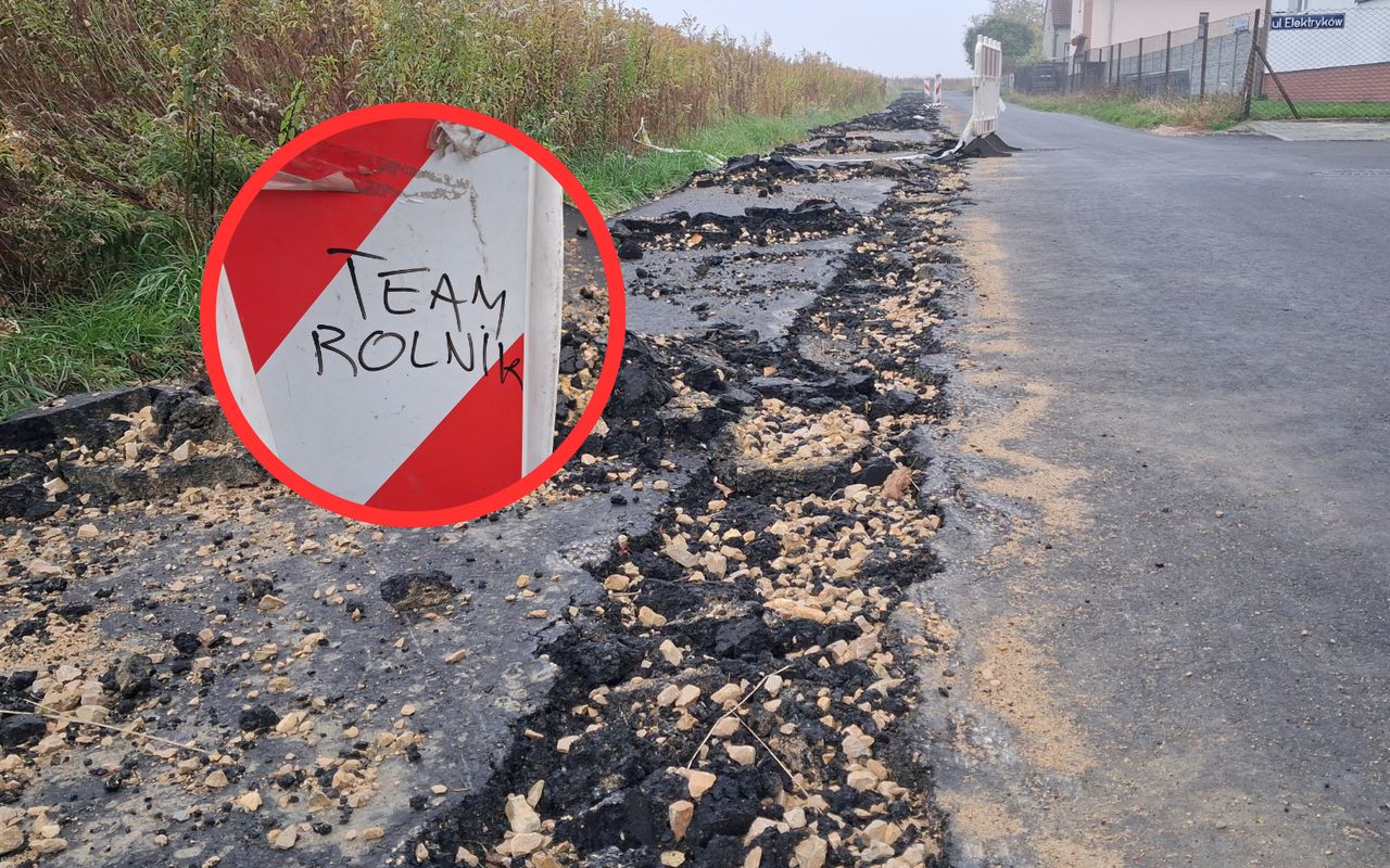 Taki napis przy zaoranej drodze. Wiemy, co dalej w sprawie rolnika