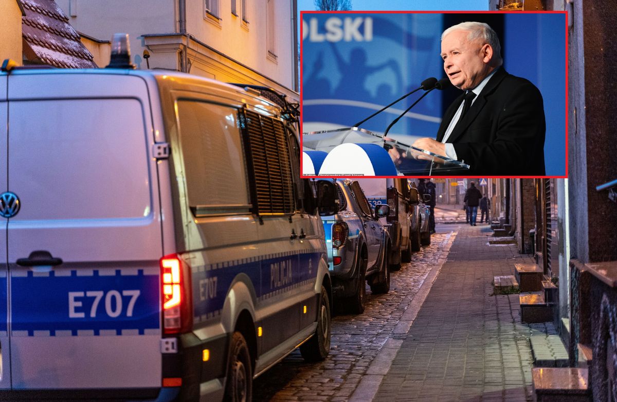 Setki policjantów ochraniają wizyty Jarosława Kaczyńskiego 