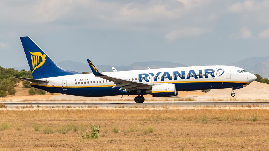 Samolot Ryanair na lotnisku w Palmie 