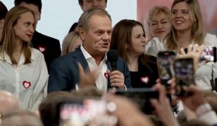 Sondażowe wyniki wyborów. Przemówienie Donalda Tuska